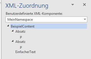 Word Screenshot XML-Struktur